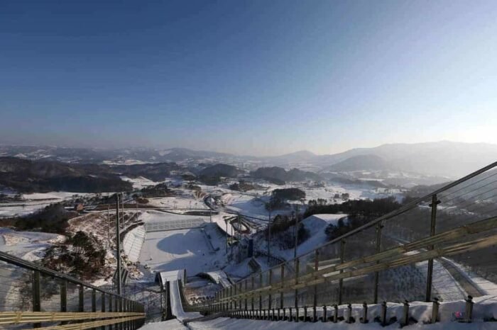 Winter Olympics in South Korea, spectacular ski jump