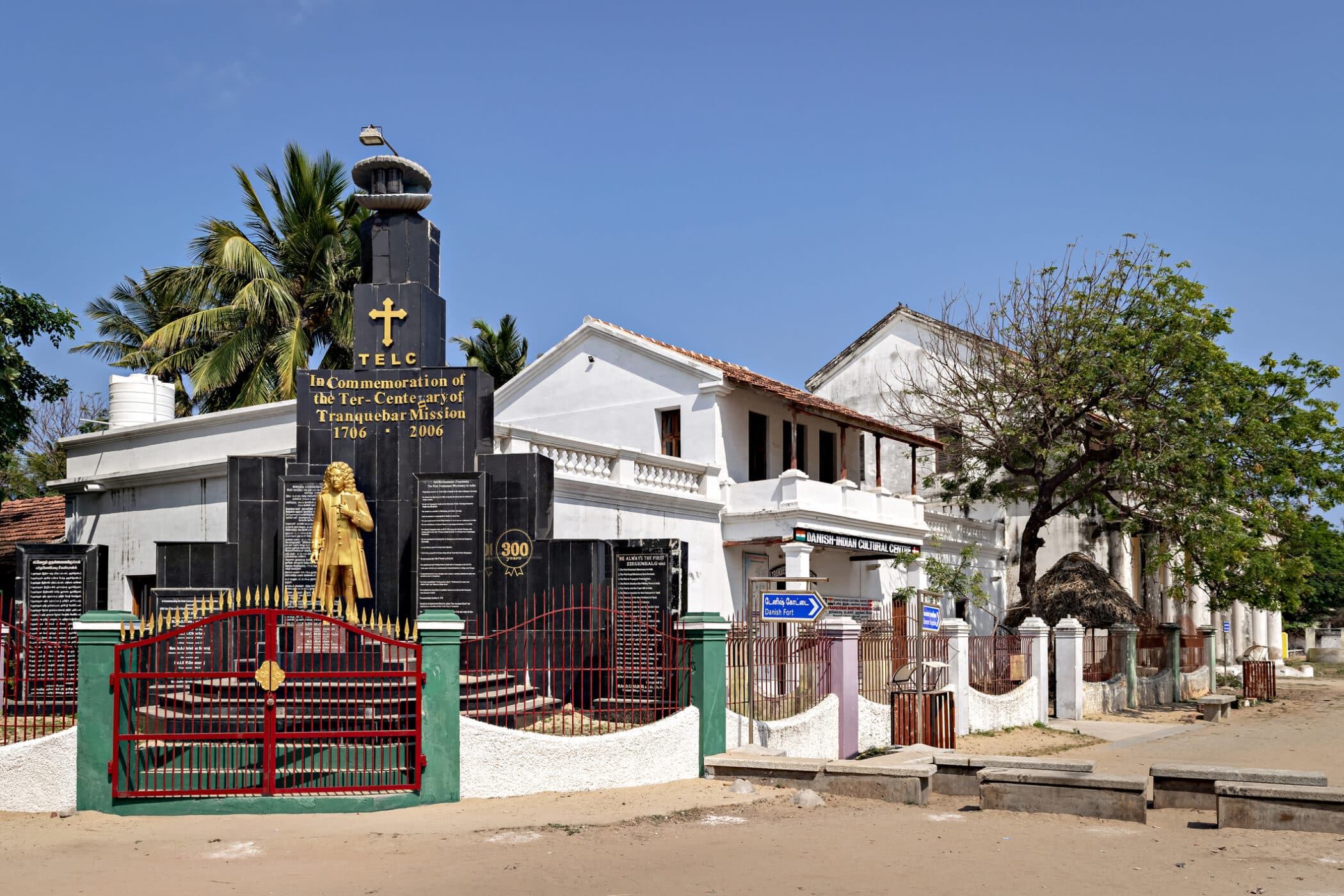 Danish Indian Cultural Center and statue of first protestant missionary to India